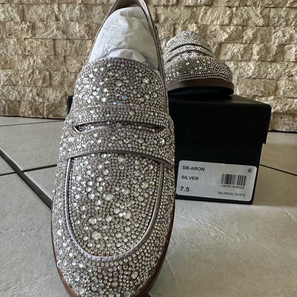 Betsey Johnson Silver Loafers - Picture 5 of 8